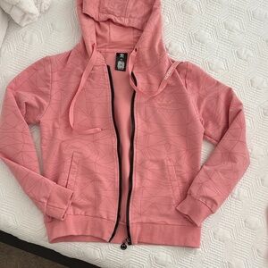 Adidas Geometric Pink Zip-Up Hoodie
